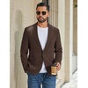 COOFANDY Men Casual Blazer Wrinkle Free Sports Coat One Button Suit Jacket(Brown)
