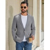 COOFANDY Men Casual Blazer Wrinkle Free Sports Coat One Button Suit Jacket(Grey)
