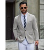 COOFANDY Men Casual Blazer Wrinkle Free Sports Coat One Button Suit Jacket(Light Grey)