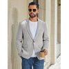 COOFANDY Men Casual Blazer Wrinkle Free Sports Coat One Button Suit Jacket(Light Grey)