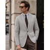 COOFANDY Men Casual Blazer Wrinkle Free Sports Coat One Button Suit Jacket(Light Grey)