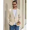 COOFANDY Men Casual Blazer Wrinkle Free Sports Coat One Button Suit Jacket(Light Khaki)