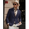 COOFANDY Men Casual Blazer Wrinkle Free Sports Coat One Button Suit Jacket(Navy Blue)