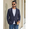COOFANDY Men Casual Blazer Wrinkle Free Sports Coat One Button Suit Jacket(Navy Blue)