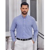COOFANDY Men Dress Shirts Long Sleeve Button Down Shirts Cotton Plaid Shirt(Blue Black Plaid)