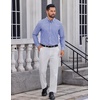COOFANDY Men Dress Shirts Long Sleeve Button Down Shirts Cotton Plaid Shirt(Blue Black Plaid)
