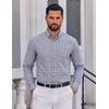 COOFANDY Men Dress Shirts Long Sleeve Button Down Shirts Cotton Plaid Shirt(Grey Plaid)