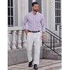 COOFANDY Men Dress Shirts Long Sleeve Button Down Shirts Cotton Plaid Shirt(Light Purple Plaid)