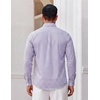 COOFANDY Men Dress Shirts Long Sleeve Button Down Shirts Cotton Plaid Shirt(Light Purple Plaid)