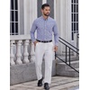 COOFANDY Men Dress Shirts Long Sleeve Button Down Shirts Cotton Plaid Shirt(Sky Blue White Plaid)