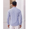 COOFANDY Men Dress Shirts Long Sleeve Button Down Shirts Cotton Plaid Shirt(White Blue Plaid)