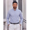 COOFANDY Men Dress Shirts Long Sleeve Button Down Shirts Cotton Plaid Shirt(White Blue Plaid)