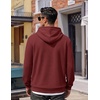 COOFANDY Men Hoodies Sweatshirt Casual Long Sleeve Drawstring Hood Pullover(Wine Red)