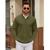 COOFANDY Men Quarter Zip Pullover Sweatshirts Long Sleeve Mock Neck Sweater(Army Green)