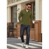 COOFANDY Men Quarter Zip Pullover Sweatshirts Long Sleeve Mock Neck Sweater(Army Green)