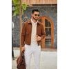 COOFANDY Men Quarter Zip Pullover Sweatshirts Long Sleeve Mock Neck Sweater(Beige)