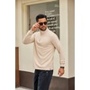 COOFANDY Men Quarter Zip Pullover Sweatshirts Long Sleeve Mock Neck Sweater(Beige)