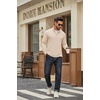 COOFANDY Men Quarter Zip Pullover Sweatshirts Long Sleeve Mock Neck Sweater(Beige)
