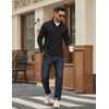 COOFANDY Men Quarter Zip Pullover Sweatshirts Long Sleeve Mock Neck Sweater(Black)
