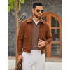 COOFANDY Men Quarter Zip Pullover Sweatshirts Long Sleeve Mock Neck Sweater(Brown)