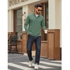 COOFANDY Men Quarter Zip Pullover Sweatshirts Long Sleeve Mock Neck Sweater(Dark Green)