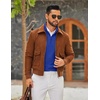 COOFANDY Men Quarter Zip Pullover Sweatshirts Long Sleeve Mock Neck Sweater(Deep Blue)