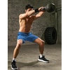 COOFANDY Mens Athletic Shorts 7″ Quick Dry Stretch Gym Workout Shorts(Black/Blue)