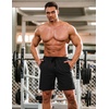 COOFANDY Mens Athletic Shorts 7″ Quick Dry Stretch Gym Workout Shorts(Black/Blue)