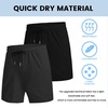 COOFANDY Mens Athletic Shorts 7″ Quick Dry Stretch Gym Workout Shorts(Black/Dark Grey)