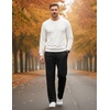COOFANDY Men’s Casual Cotton Pant Knit Elastic Waist Yoga Pant with Pocket(Black)