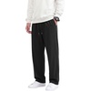 COOFANDY Men’s Casual Cotton Pant Knit Elastic Waist Yoga Pant with Pocket(Black)
