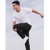COOFANDY Men’s Casual Cotton Pant Knit Elastic Waist Yoga Pant with Pocket(Black)