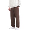 COOFANDY Men’s Casual Cotton Pant Knit Elastic Waist Yoga Pant with Pocket(Brown)