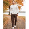 COOFANDY Men’s Casual Cotton Pant Knit Elastic Waist Yoga Pant with Pocket(Brown)