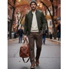 COOFANDY Men’s Casual Cotton Pant Knit Elastic Waist Yoga Pant with Pocket(Brown)