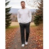 COOFANDY Men’s Casual Cotton Pant Knit Elastic Waist Yoga Pant with Pocket(Dark Grey)
