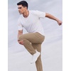 COOFANDY Men’s Casual Cotton Pant Knit Elastic Waist Yoga Pant with Pocket(Khaki)