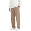 COOFANDY Men’s Casual Cotton Pant Knit Elastic Waist Yoga Pant with Pocket(Khaki)