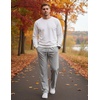 COOFANDY Men’s Casual Cotton Pant Knit Elastic Waist Yoga Pant with Pocket(Light Grey)