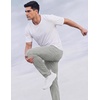 COOFANDY Men’s Casual Cotton Pant Knit Elastic Waist Yoga Pant with Pocket(Light Grey)