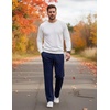 COOFANDY Men’s Casual Cotton Pant Knit Elastic Waist Yoga Pant with Pocket(Navy Blue)