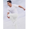 COOFANDY Men’s Casual Cotton Pant Knit Elastic Waist Yoga Pant with Pocket(White)