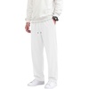 COOFANDY Men’s Casual Cotton Pant Knit Elastic Waist Yoga Pant with Pocket(White)