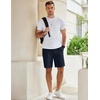COOFANDY Mens Casual Shorts Cotton Elastic Waist Drawstring Summer Shorts(Dark Navy Blue)