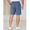 COOFANDY Mens Casual Shorts Cotton Elastic Waist Drawstring Summer Shorts(Denim Blue)