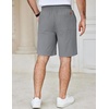 COOFANDY Mens Casual Shorts Cotton Elastic Waist Drawstring Summer Shorts(Grey)