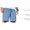 COOFANDY Mens Casual Shorts Cotton Elastic Waist Drawstring Summer Shorts(Light Blue)