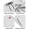 COOFANDY Mens Casual Shorts Cotton Elastic Waist Drawstring Summer Shorts(White)