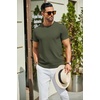 COOFANDY Men’s Casual T-Shirts Short Sleeve Crewneck Pullover Knit Tee(Army Green)