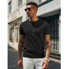 COOFANDY Men’s Casual T-Shirts Short Sleeve Crewneck Pullover Knit Tee(Black)